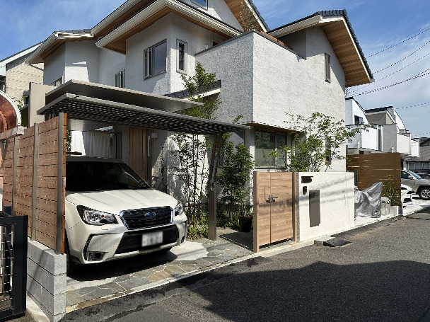エコアコールウッドを使った新築外構　～小金井市～