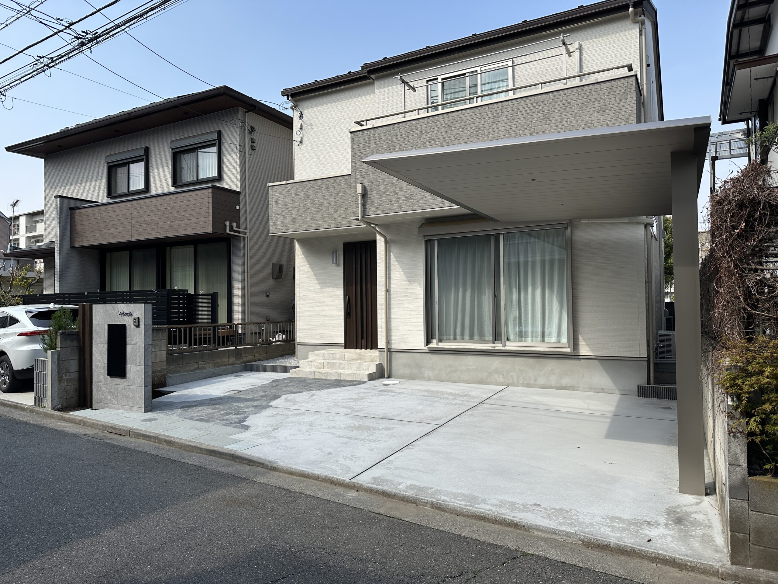 グレー基調のスタイリッシュな外構　～立川市～