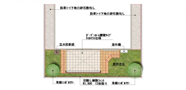 タイルテラス+ココマ平面図